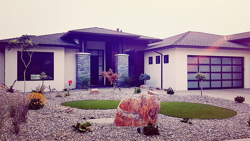 verns stucco residential yard